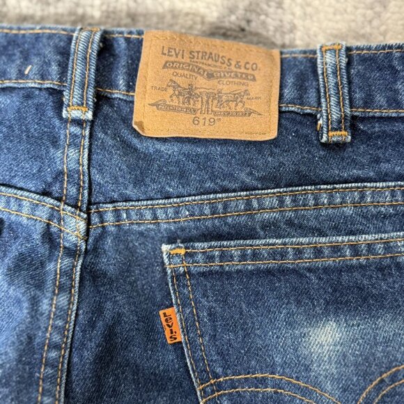 Y2K Levi's 619 Orange tab Denim Baggy Jeans Pants - Picture 3 of 6